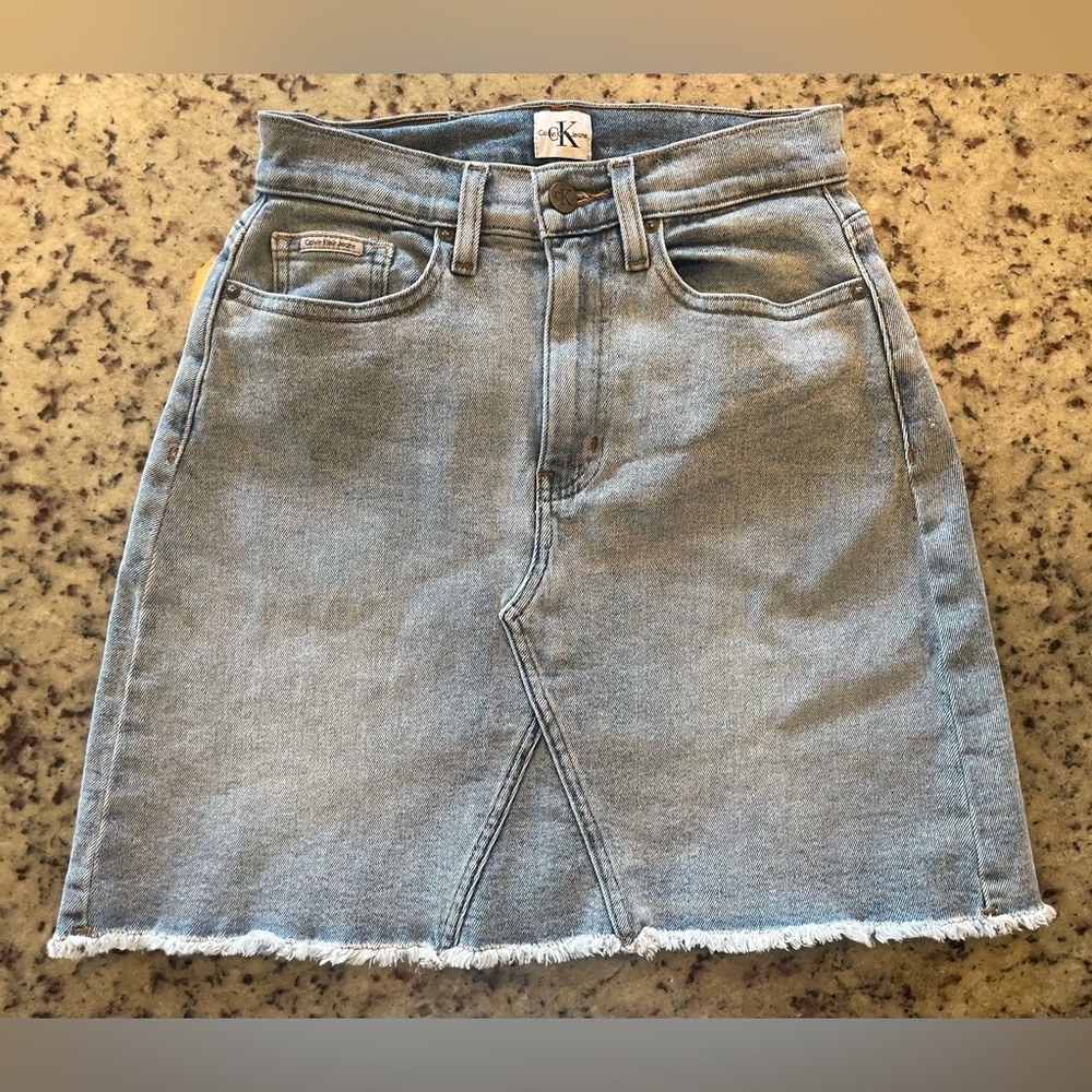 Vintage Calvin Klein cotton Light wash Denim Skirt SZ 25